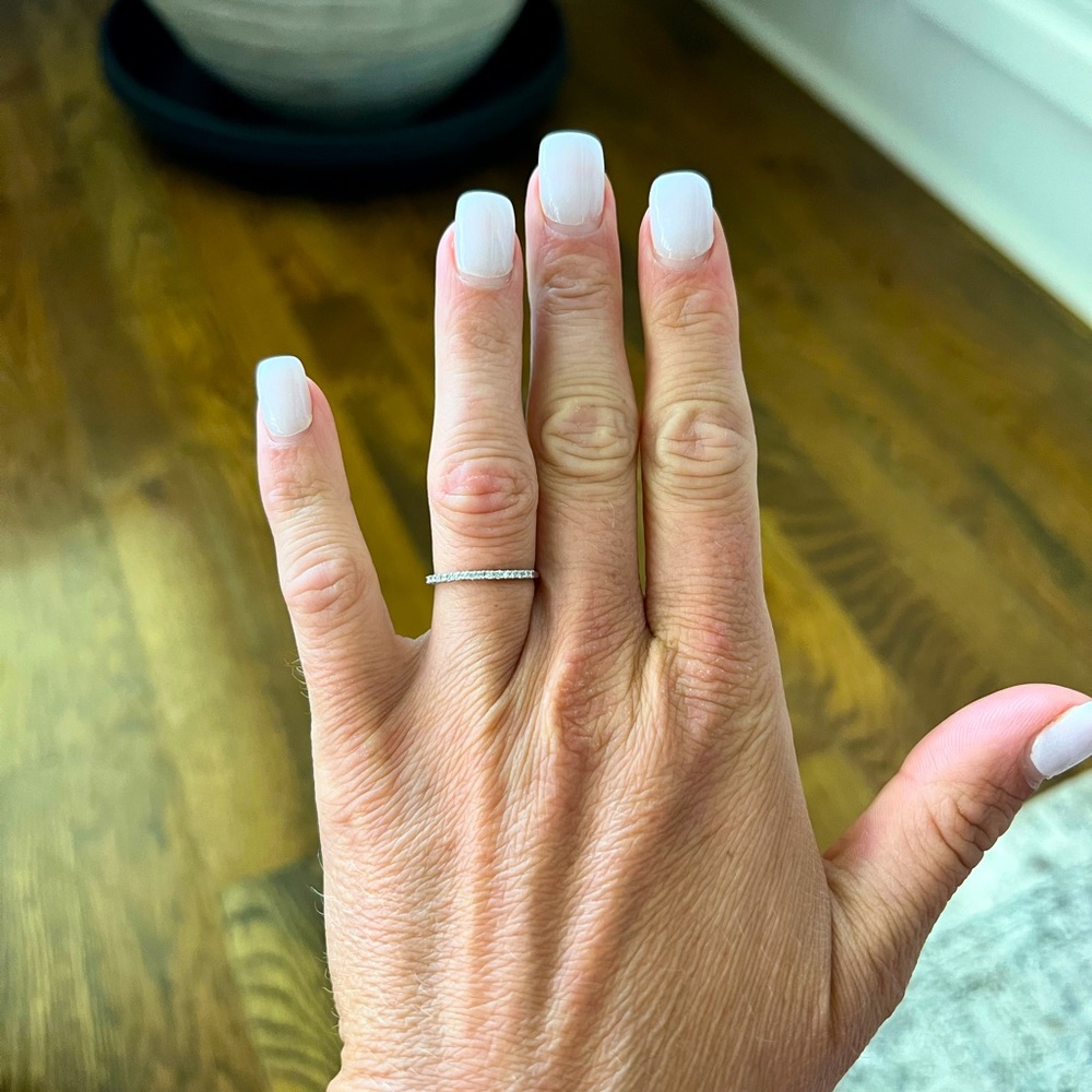 Delicate White Gold Diamond Eternity Band - White